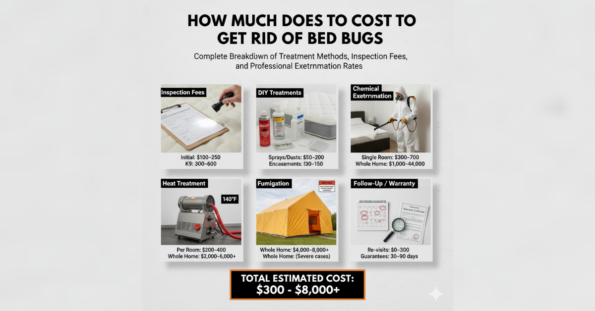 How Much Does It Cost to Get Rid of Bed Bugs? Complete Breakdown of Treatment Methods, Inspection Fees, and Professional Extermination Rates
