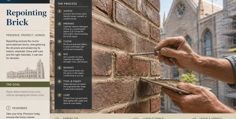 Repointing Brick: A Complete Guide to 7 Essential Steps for Strong, Long-Lasting Mortar Repairs